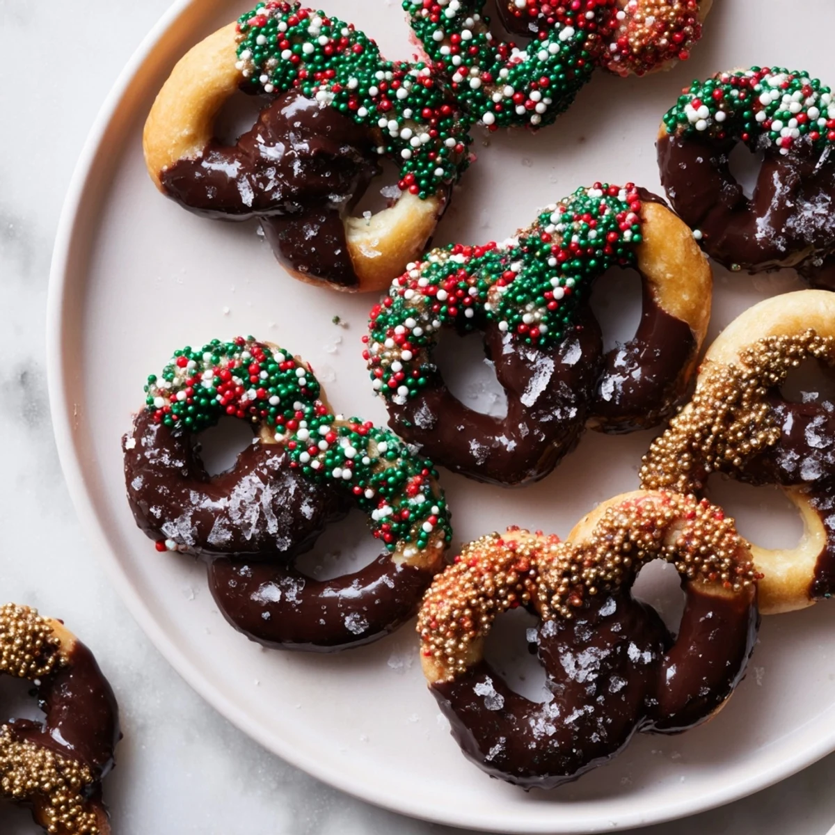 Delightful Festive Pretzel Christmas Cookies, sweet and salty, perfect for festive celebrations.