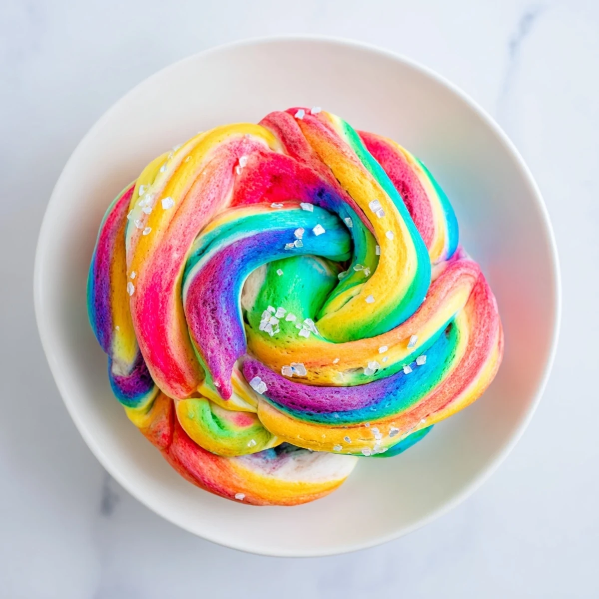 Fluffy Cloud Bread with rainbow colors, ideal for parties or playful snacks.  