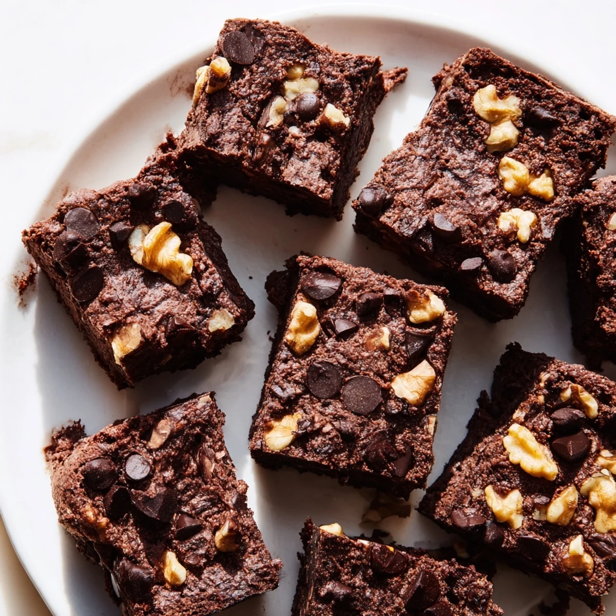 Indulgent zero-waste brownies featuring rich cocoa and nut-milk pulp for eco-friendly indulgence.