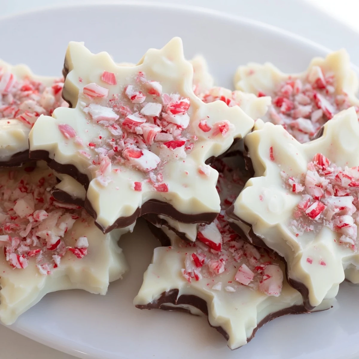 Peppermint Bark Snowflakes