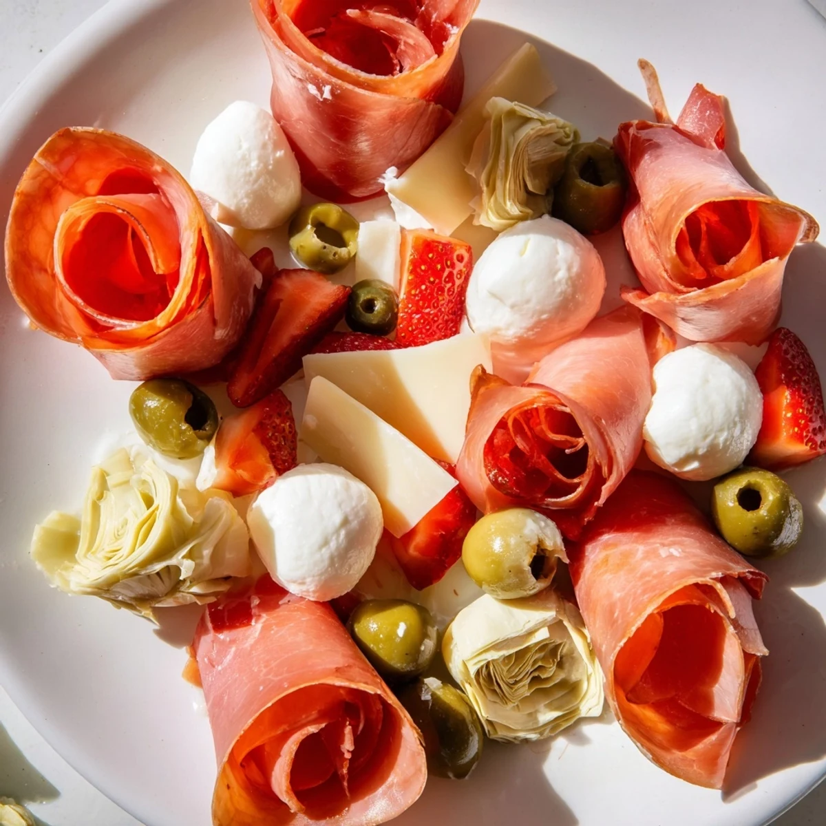 Prosciutto Rose Bouquet Board: See a beautiful arrangement of meat and cheese, perfect for entertaining.