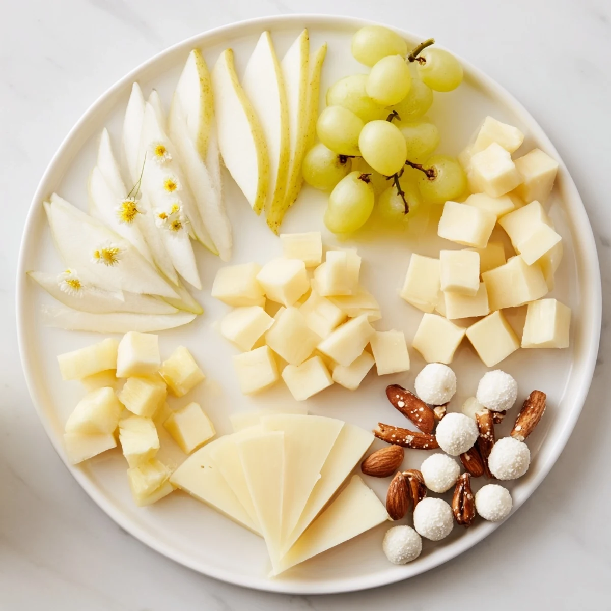 A beautifully arranged Bridal Shower Bubbly Board overflowing with cheeses, fruits, and sparkling wine.