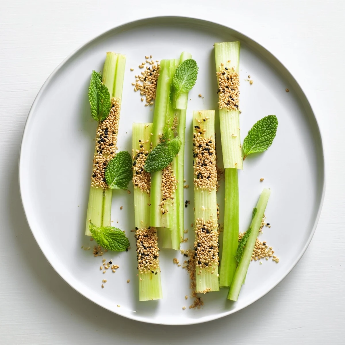 Crisp The Bamboo Zen appetizer: cool cucumber and celery sticks arranged for a refreshing bite.