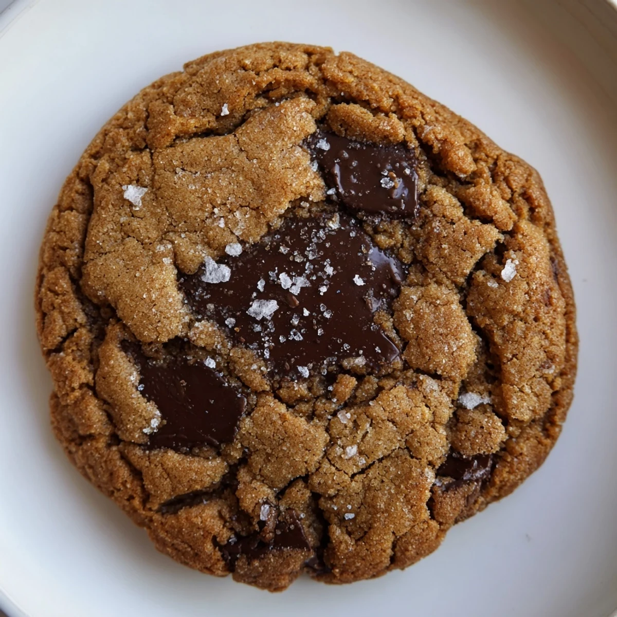 Golden, crispy Miso Brown Butter Cookies sprinkled with flaky sea salt, a tempting dessert.