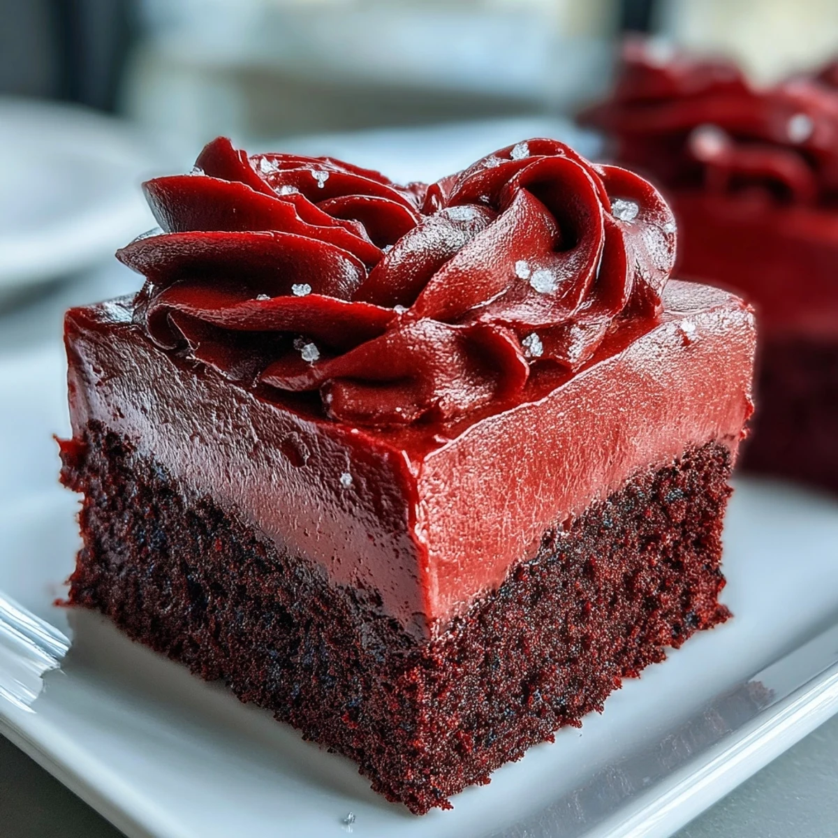 A vibrant Red Betty Boop Heart Cake showcases its soft red crumb and smooth cream cheese frosting, crowned with a crisp dark chocolate silhouette.  