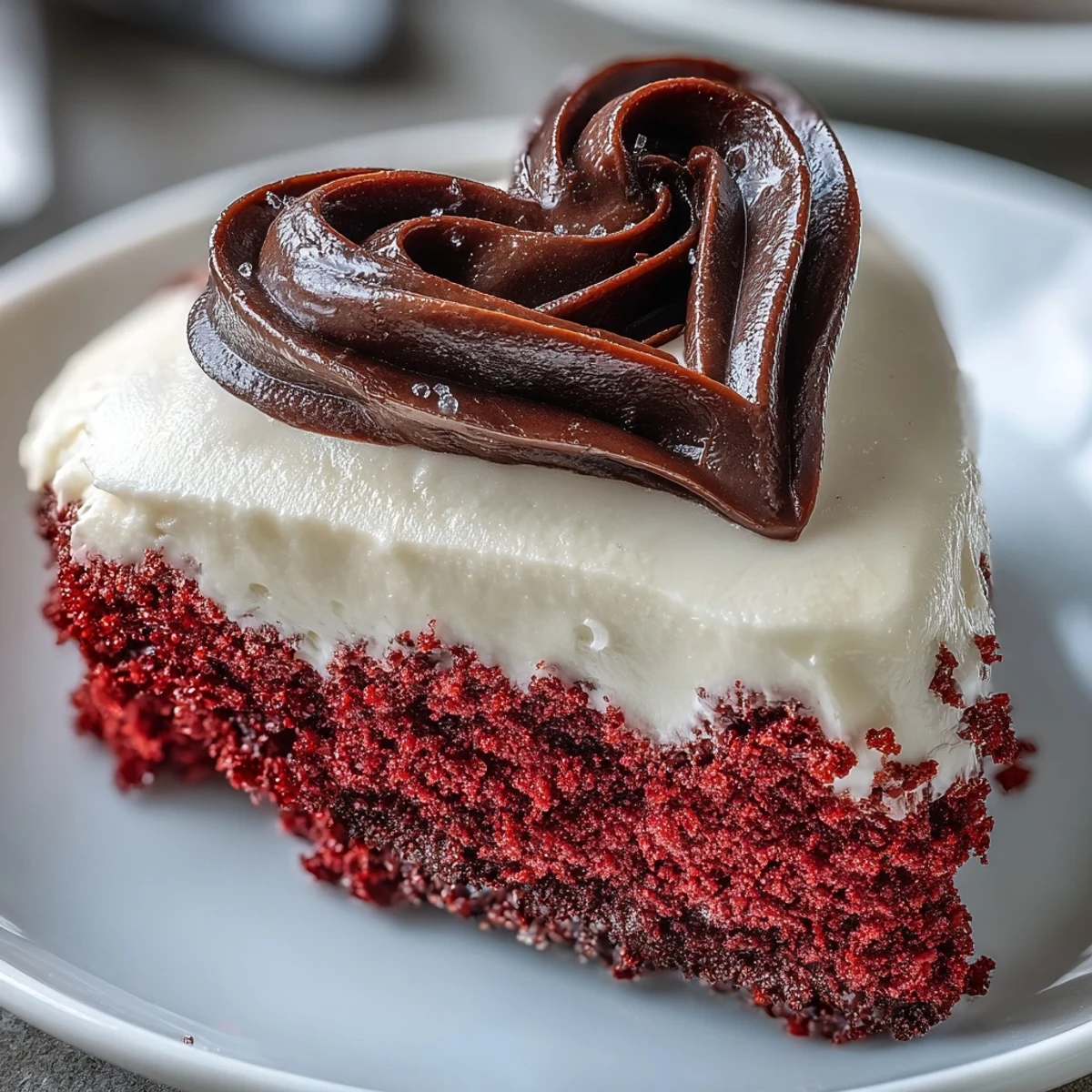 Perfect for celebrations, this Red Betty Boop Heart Cake sits on a marble counter, its dark chocolate pop art silhouette standing out against the frosted heart.