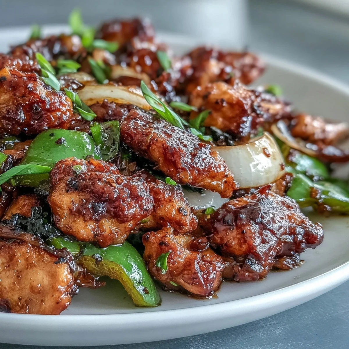 Aromatic Black Pepper Chicken with juicy chicken, vibrant bell peppers, and a spicy kick—perfect for a quick and satisfying dinner.