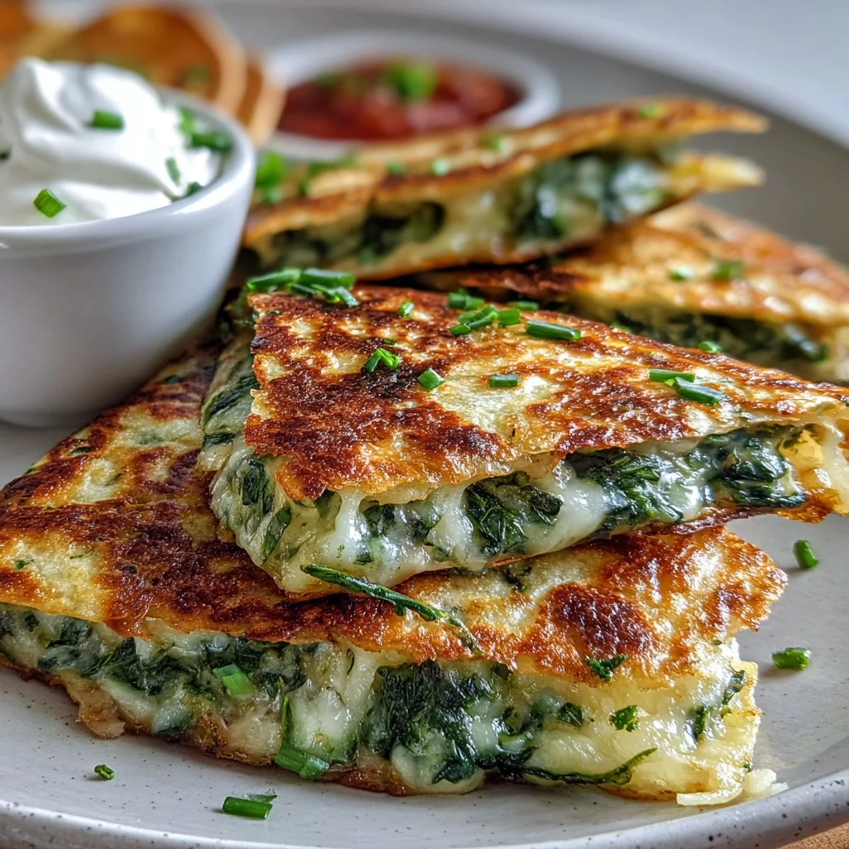 Cheesy spinach shamrock quesadillas with crisp edges, ideal for a fun vegetarian appetizer or lunchbox treat.