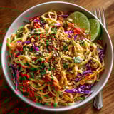Creamy Thai Peanut Noodle Salad: a flavorful, satisfying lunch with vibrant vegetables showing.