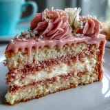 Taste the romance with this rosé velvet cake, adorned in edible gold.