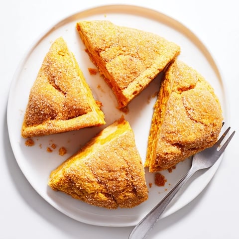 Tender Cinnamon Sugar Sweet Potato Scones with a sparkling crust for breakfast delight.  