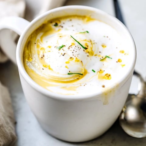 Caramelized onions and espresso create a unique Onion Latte, topped with frothed milk.  