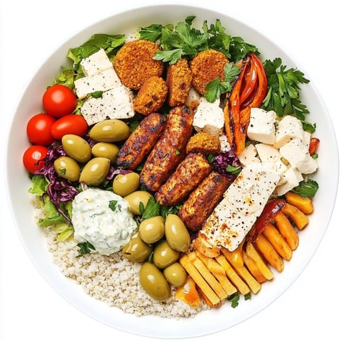 A colorful Build-Your-Own Boards and Bowls spread brimming with fresh ingredients. 