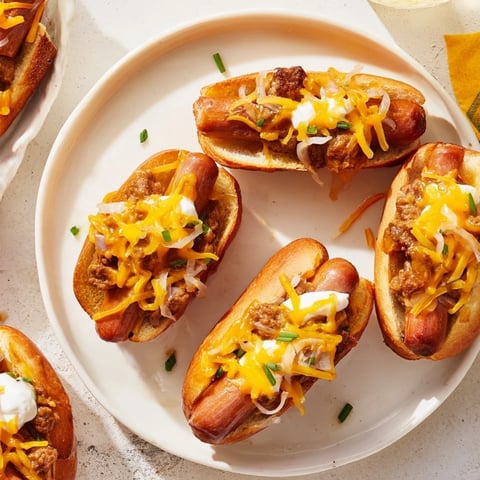 A bubbly, cheesy Chili Dog Casserole, a delightful baked casserole with hot dogs and rich chili.