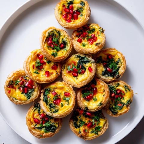 Golden mini quiche Christmas tree, savory bites filled with cheese, perfect holiday appetizers.