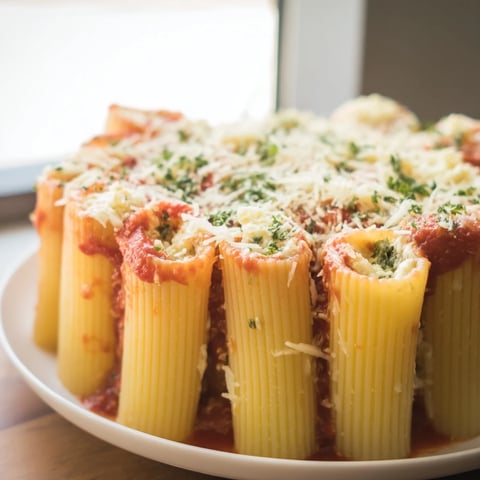 Golden baked Honeycomb Pasta Bake, featuring bubbly cheese and rich marinara sauce, perfect for dinner.