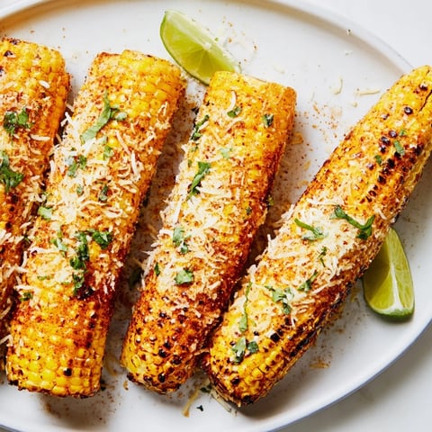 Golden, cheesy corn ribs fresh from the oven, ready to be devoured with lime wedges.