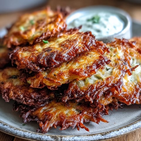 Golden-brown Cabbage Fritters With Dipping Sauce stacked on a white plate, steaming and crispy.