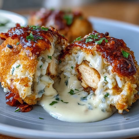 Golden-baked Garlic Parmesan Chicken Stuffed Peppers topped with bubbly cheese and fresh parsley garnish.