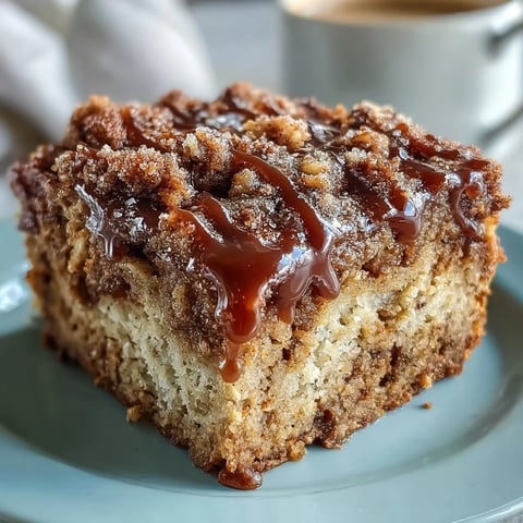 Golden-brown High-Protein Cinnamon Swirl Coffee Cake Oats fresh from the oven with a rustic crumbly streusel topping.