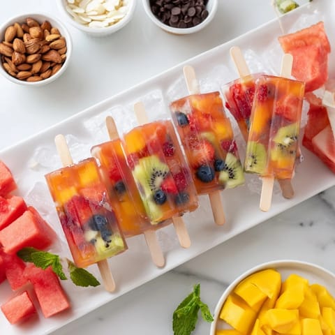 A visually appealing, colorful Summer Popsicle Board, a perfect cool-down treat for summer gatherings.