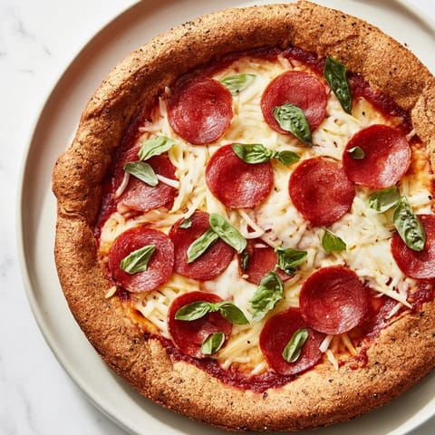 Savory ground beef pizza base with bubbly mozzarella, promising a delicious, gluten-free dinner.