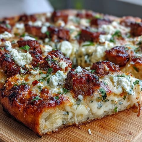 Hot Sausage Feta Honey Pizza