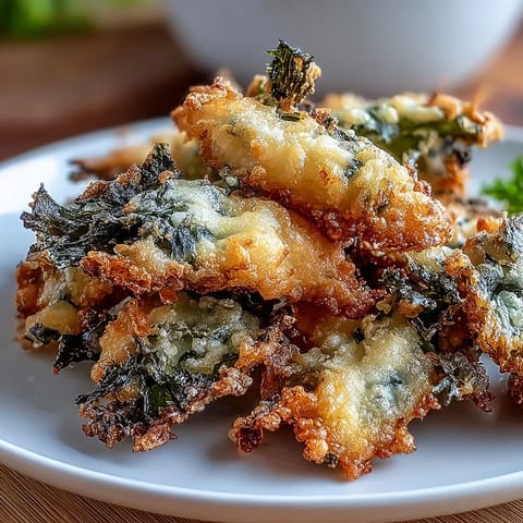 Crispy seaweed tempura with golden batter and savory dipping sauce, a perfect umami-packed Japanese appetizer.