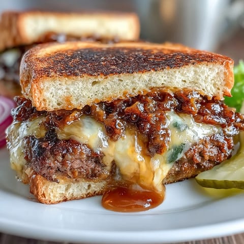 Golden-brown smash burger topped with American cheese and creamy homemade sauce, served on a soft bun.