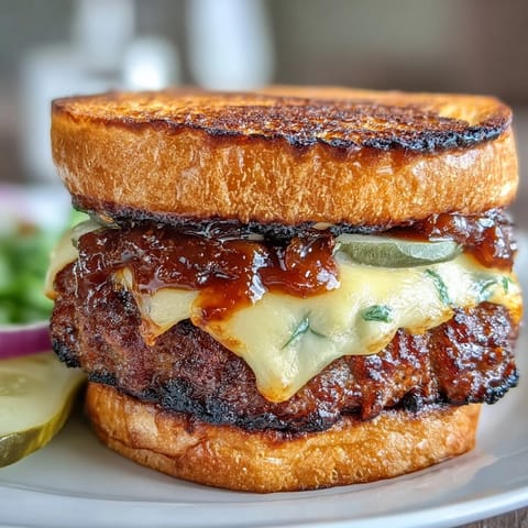 Juicy smash burger with crispy edges, melty cheese, and tangy secret sauce on a toasted bun.