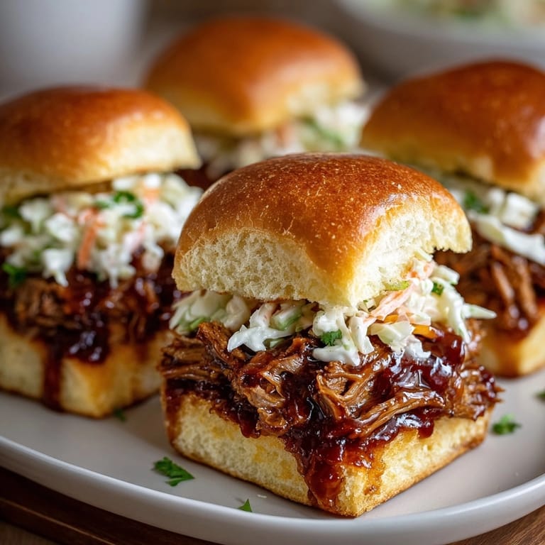 Homemade BBQ Pulled Pork Sliders—a taste of summer, messy and incredibly delicious.