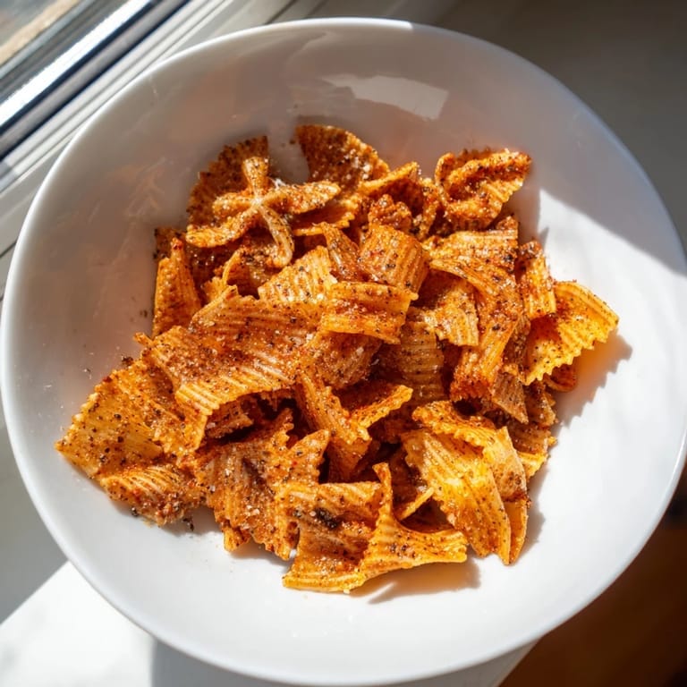 Golden pasta chips seasoned variety, ideal for sharing at your next gathering.