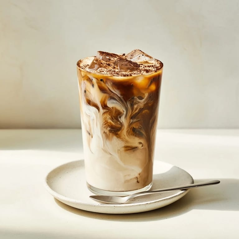 Refreshing tahini iced coffee blend, topped with plant-based milk and sweetness.  