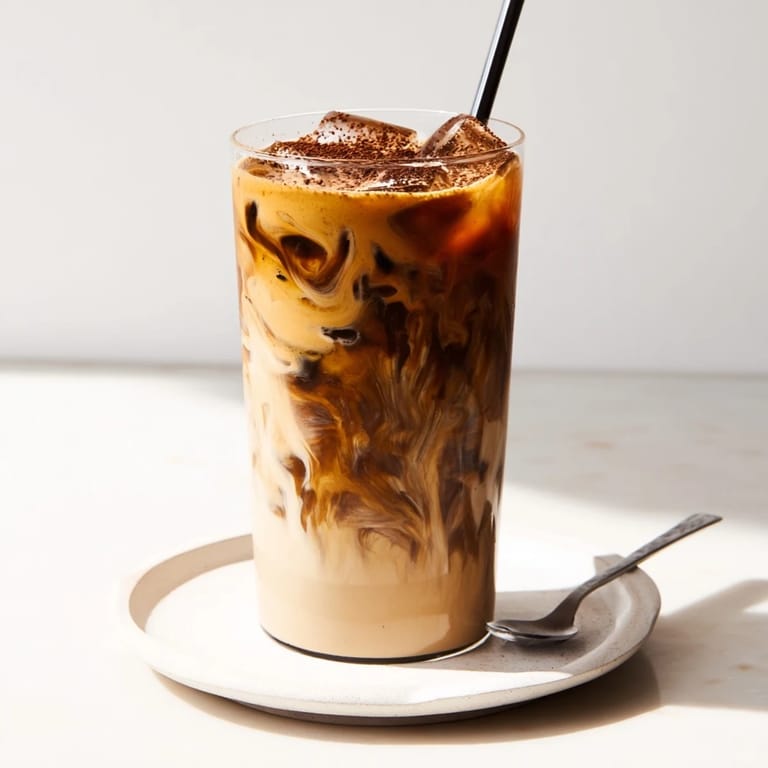 Nutty and rich tahini iced coffee, a delightful Middle Eastern-inspired beverage.