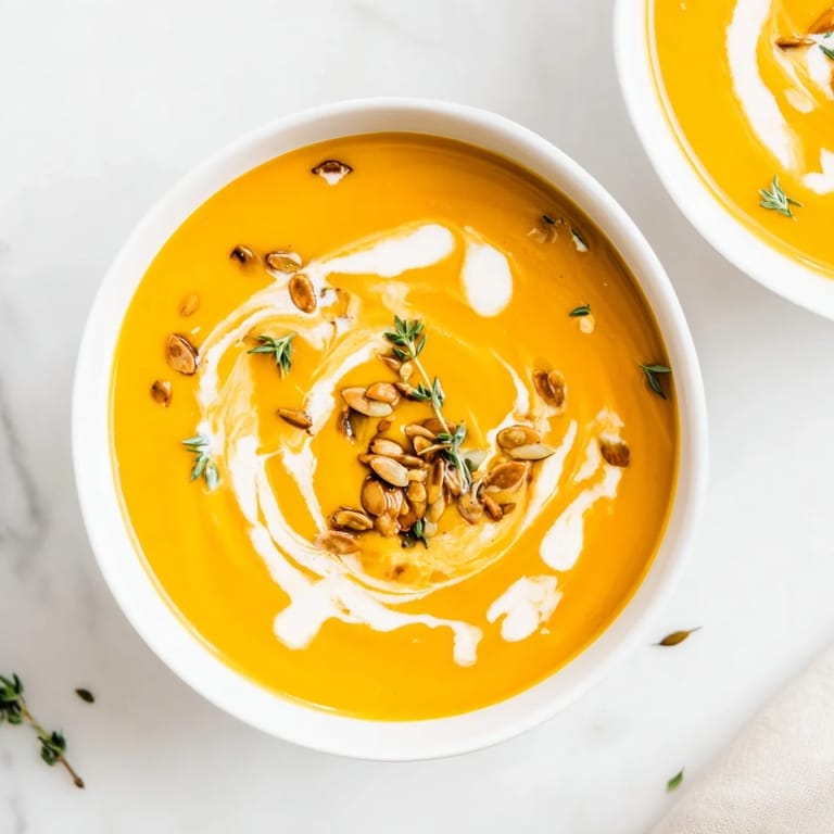 Imagine this: a bowl of homemade Creamy roasted acorn squash soup, perfect for a cozy fall evening.