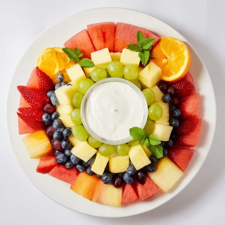 A playful Beach Ball Fruit Platter showcasing juicy watermelon, strawberries, and other delightful treats.