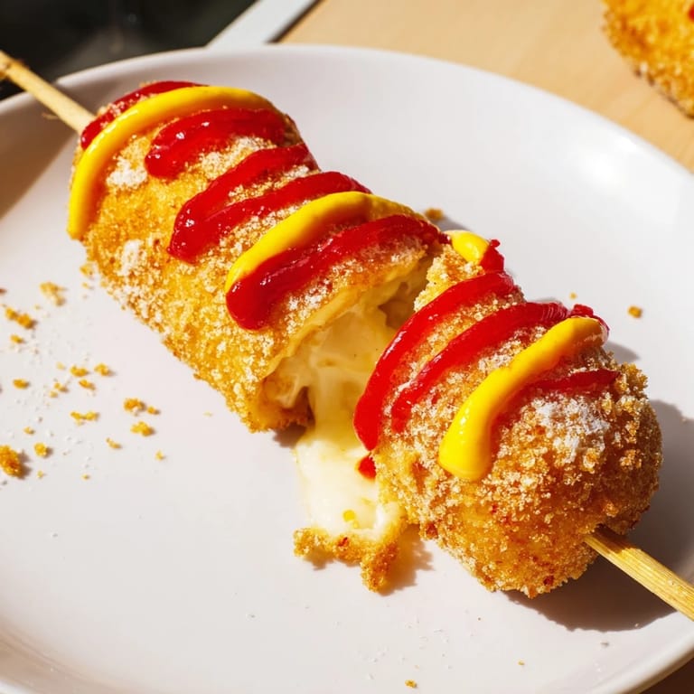 Imagine biting into these hot, sugary Cheesy Korean Corn Dogs, with a deliciously crunchy exterior.