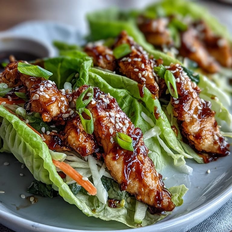 Dinner-ready Potsticker-Inspired Chicken Lettuce Boats served with a spicy soy dipping sauce.