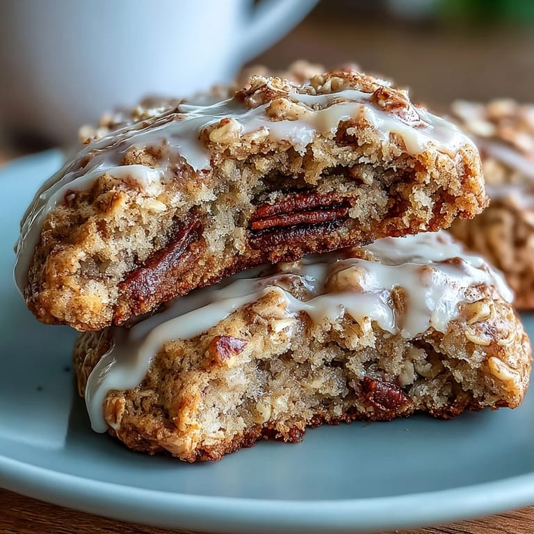 Golden-brown cookies made with ripe bananas, rolled oats, and a hint of cinnamon, offering a naturally sweet vegan breakfast option.