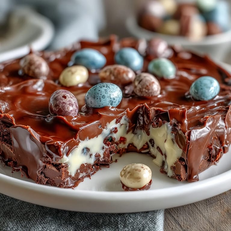 Festive Easter dessert: Pastel Chocolate Bark with Cadbury Eggs, featuring vibrant candy melts, sprinkles, and mini Cadbury eggs.