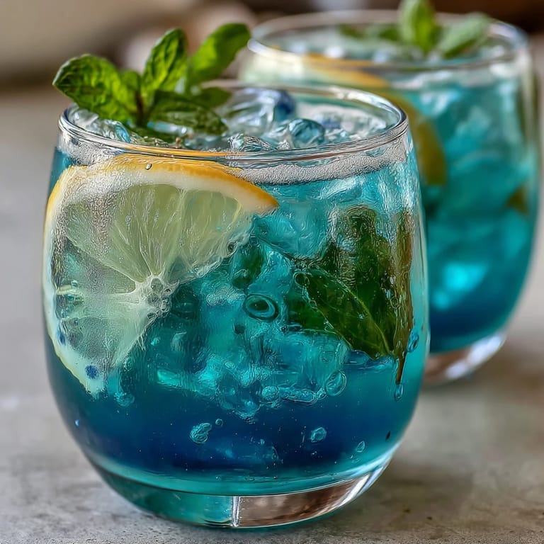 Beautifully layered Butterfly Pea Flower Lemonade, a refreshing and stunning drink.