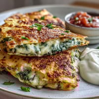 Shamrock-shaped spinach quesadillas filled with melted cheddar cheese, perfect for a festive St. Patrick's Day snack.