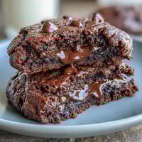 1. Double Chocolate Cottage Cheese Protein Cookies with rich, fudgy texture and melty chocolate chips for a healthy treat.  