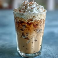 Creamy vanilla bean frappuccino with almond milk, ice, and espresso blended to perfection for a refreshing treat.