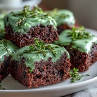 Festive shamrock-shaped brownies with rich chocolate base and vibrant green icing, perfect for St. Patrick's Day celebrations.