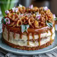 Elegant graduation cake with edible gold leaf and delicate floral decorations in soft pastel hues