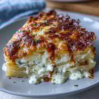 Golden, bubbly scalloped potatoes layered with sharp cheddar and mozzarella, baked until creamy and irresistible.